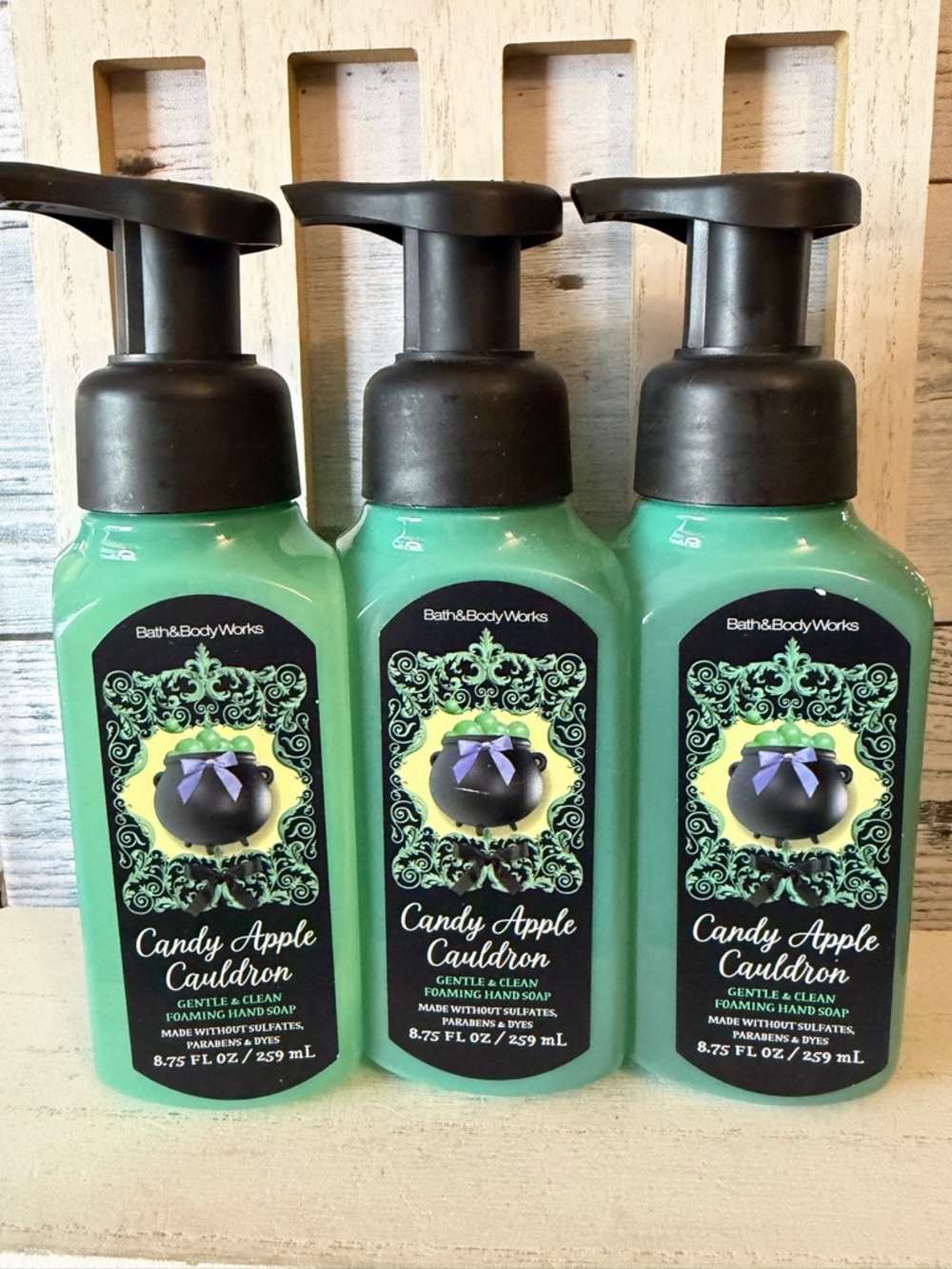 Bath & Body Works Halloween CANDY APPLE CAULDRON Foaming Hand Soap - 3pc Set New